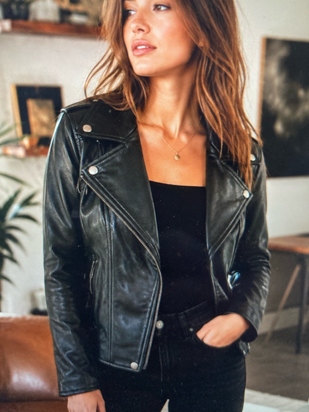 BLANKNYC Black Faux Leather Asymmetrical Moto Jacket